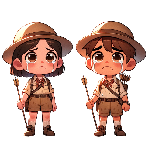 explorers looking sad